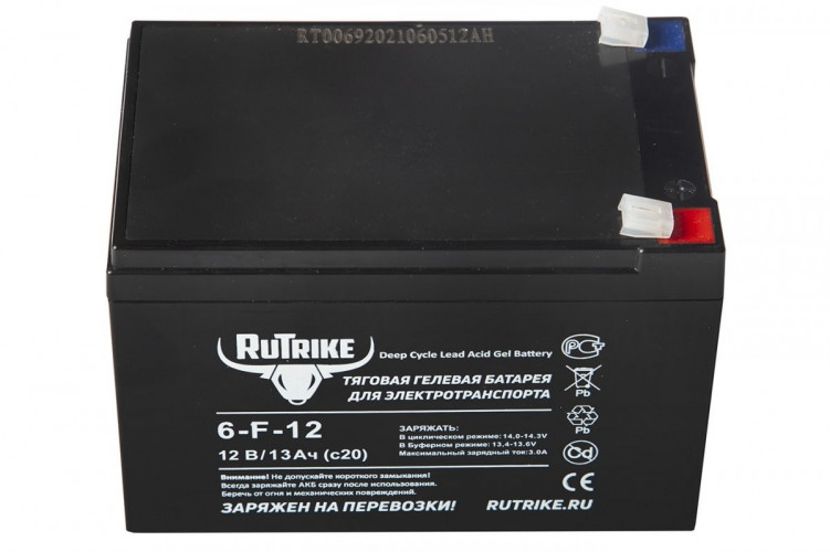 Тяговый гелевый аккумулятор RuTrike 6-F-12 (12V13A/H C20) в Барнауле