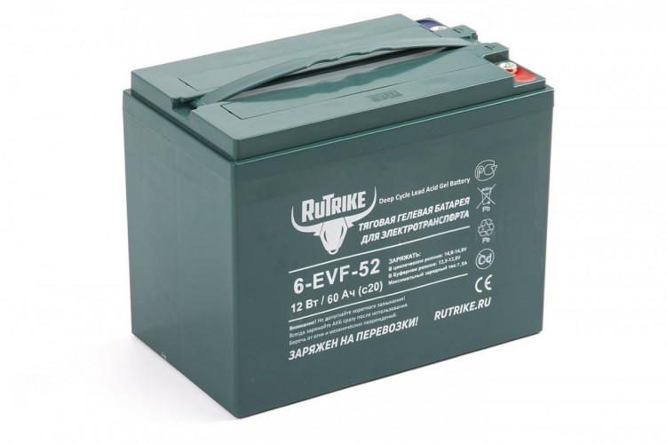 Тяговый гелевый аккумулятор RuTrike 6-EVF-52A (12V52A/H C3) в Барнауле