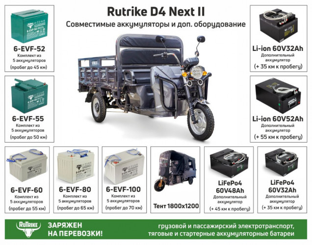 Грузовой электрический трицикл RuTrike D4 NEXT II в Барнауле