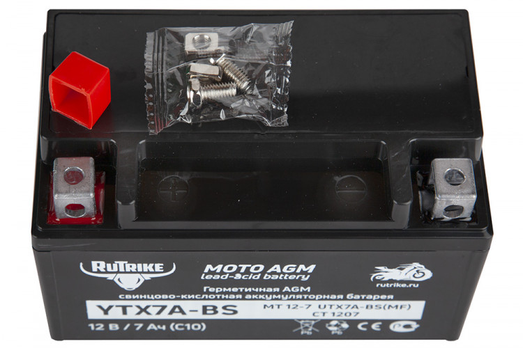 Аккумулятор стартерный для мототехники Rutrike YTX7A-BS (12V/7Ah) в Барнауле