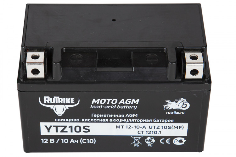 Аккумулятор стартерный для мототехники Rutrike YTZ10S (12V/10Ah) в Барнауле