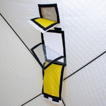 Палатка для рыбалки Helios утепл. Куб 1,8х1,8 желтый/серый в Барнауле