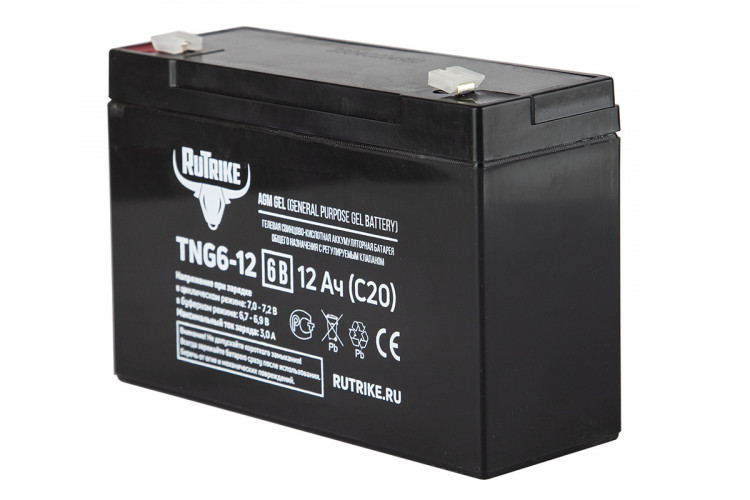 Тяговый гелевый аккумулятор RuTrike TNG 6-12 (6V12A/H C20) в Барнауле