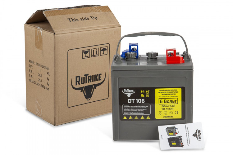 Тяговый аккумулятор RuTrike WET DT106 (T-105) 6V155A/H C3 в Барнауле