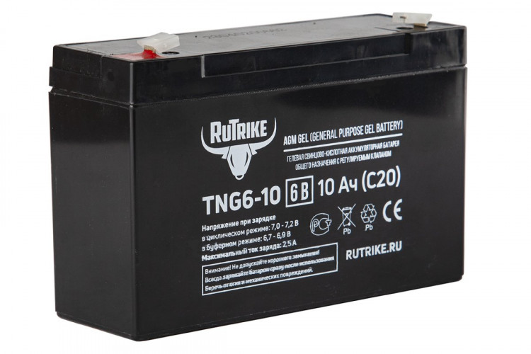 Тяговый гелевый аккумулятор RuTrike TNG 6-10 (6V10A/H C20) в Барнауле
