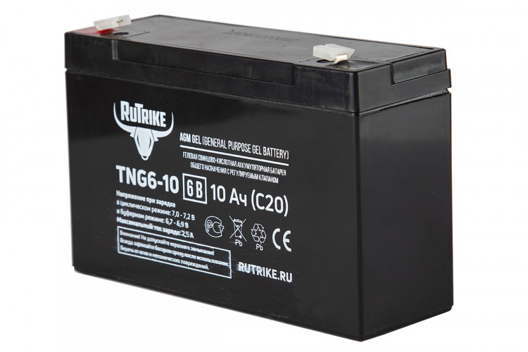 Тяговый гелевый аккумулятор RuTrike TNG 6-10 (6V10A/H C20) в Барнауле