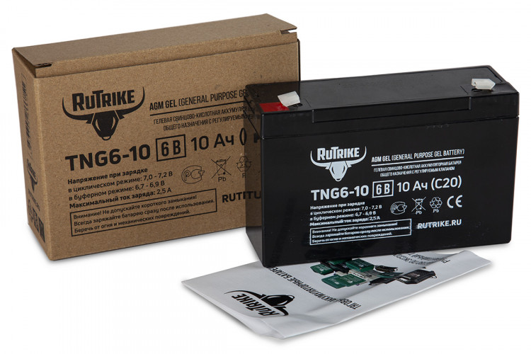 Тяговый гелевый аккумулятор RuTrike TNG 6-10 (6V10A/H C20) в Барнауле