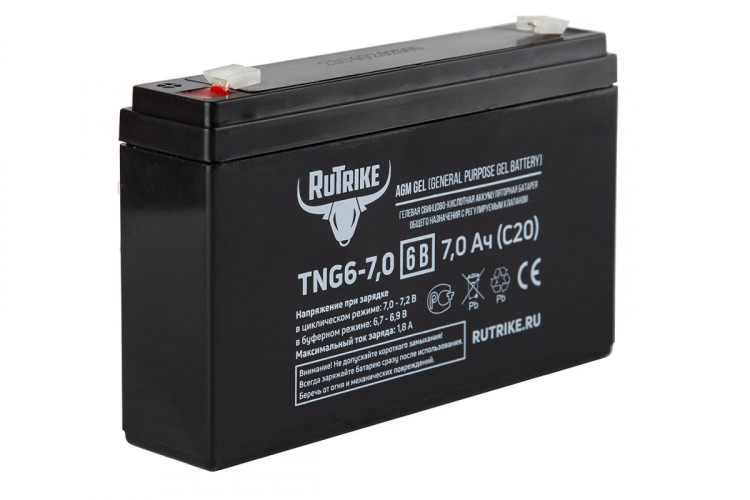 Тяговый гелевый аккумулятор RuTrike TNG 6-7.0 (6V7.0 A/H C20) в Барнауле