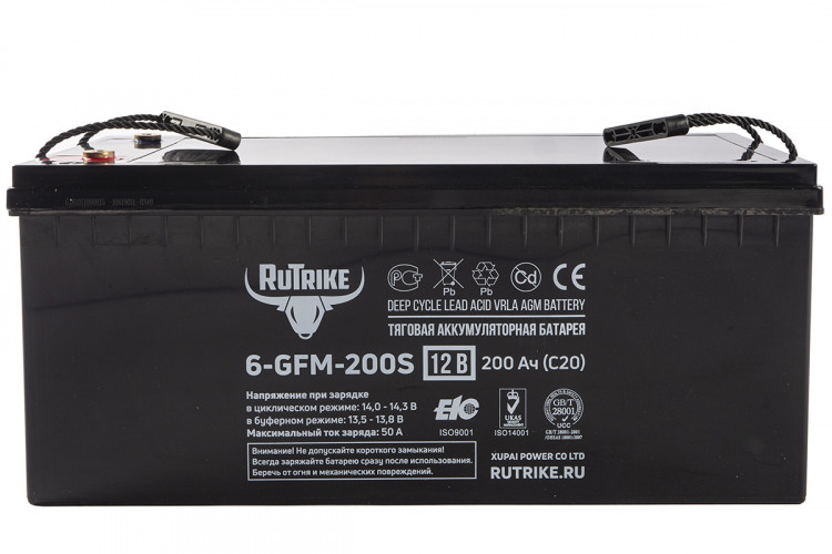 Тяговый гелевый аккумулятор RuTrike 6-GFM-200 (12V200A/H C20) в Барнауле