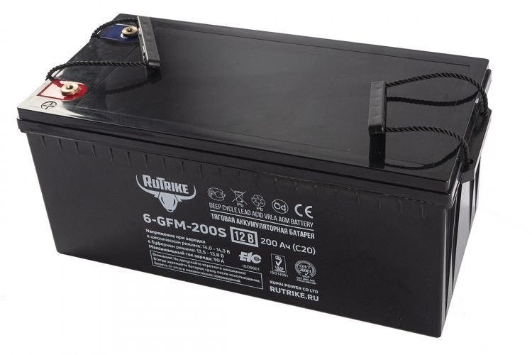Тяговый гелевый аккумулятор RuTrike 6-GFM-200 (12V200A/H C20) в Барнауле