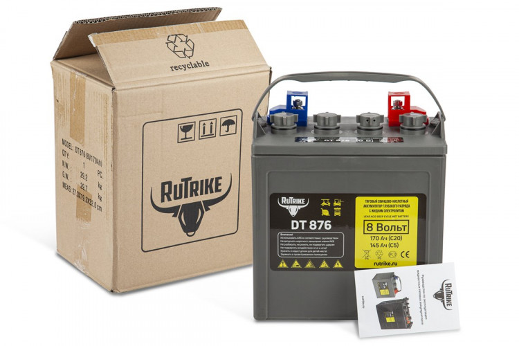 Тяговый аккумулятор RuTrike WET DT876 (T-875) 8V120A/H C3 в Барнауле