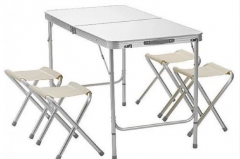 Набор стол раскладной водостойкий 120х60 и 4 табурета Набор стол раскладной водостойкий 120х60 и 4 табурета