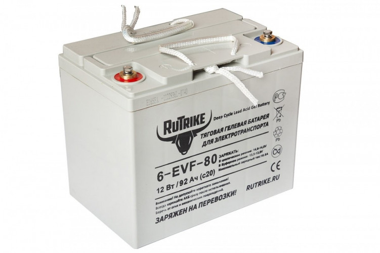 Тяговый гелевый аккумулятор RuTrike 6-EVF-80A (12V80A/H C3) в Барнауле